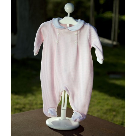 Pijama rayas rosa