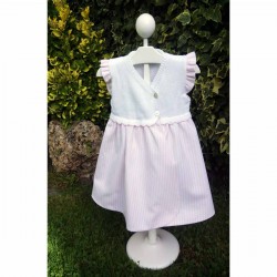 Vestido algodón y tela de rayas