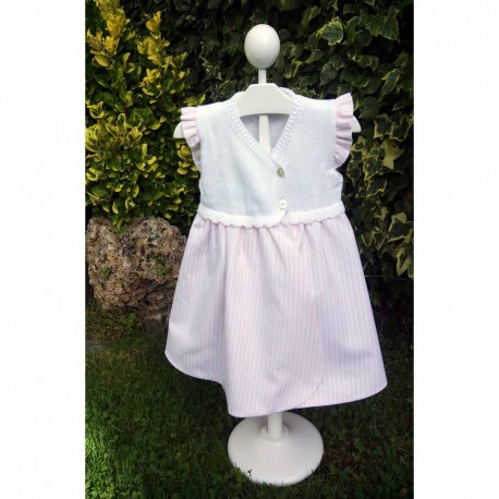 Vestido algodón y tela de rayas