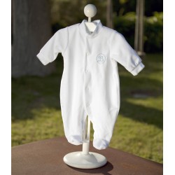 Pijama blanco con azul